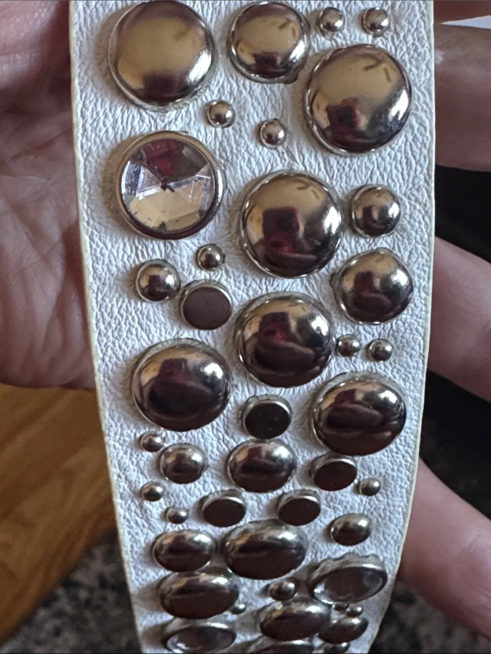 Vintage Resistol Women's Silver western Studded Leather Belt